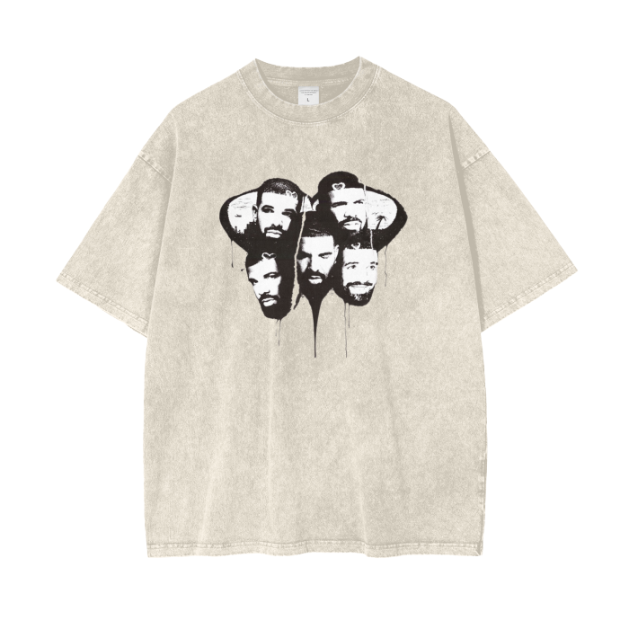 Streetwear Unisex Oversized Snow Wash T-Shirt