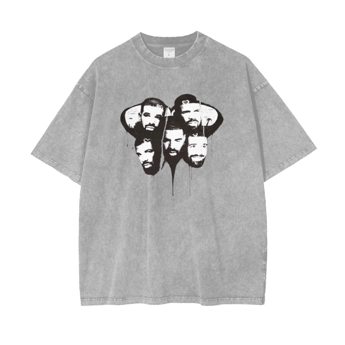 Streetwear Unisex Oversized Snow Wash T-Shirt