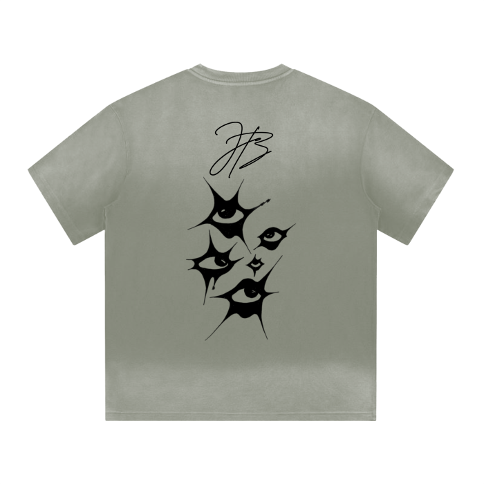 “I” Shaped Monkey Washed Drop Shoulder T-Shirt - 300 GSM