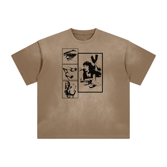 Monkey Washed All-Over Drop Shoulder T-Shirt - 250 GSM