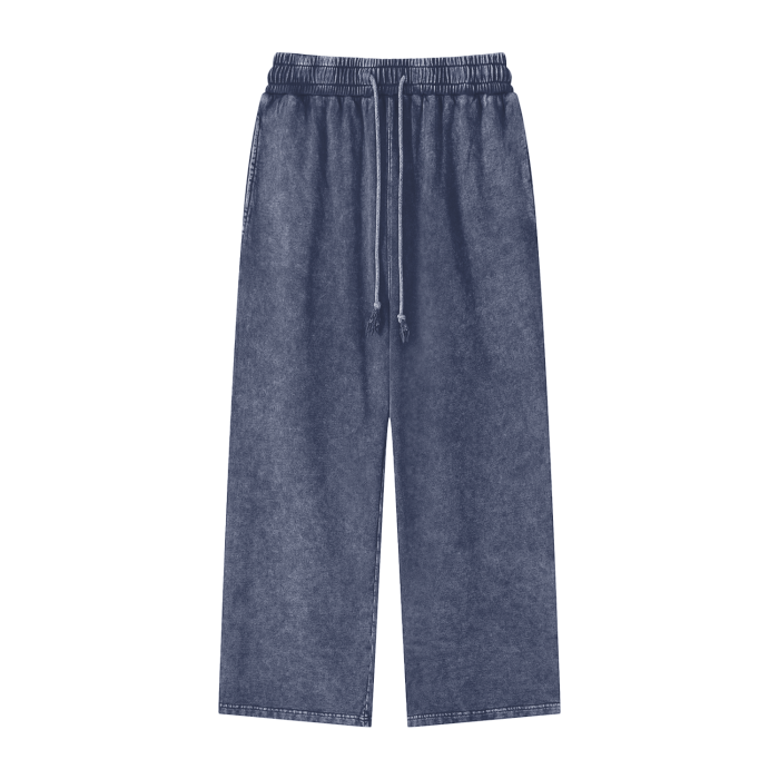 Acid Wash Straight Leg Trousers - 360 GSM