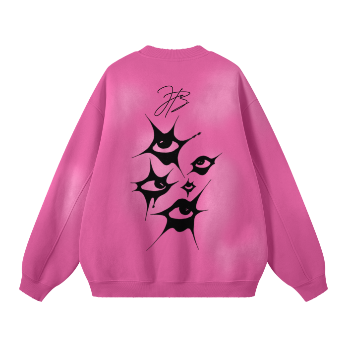 Streetwear Unisex Monkey Washed Dyed Fleece Pullover