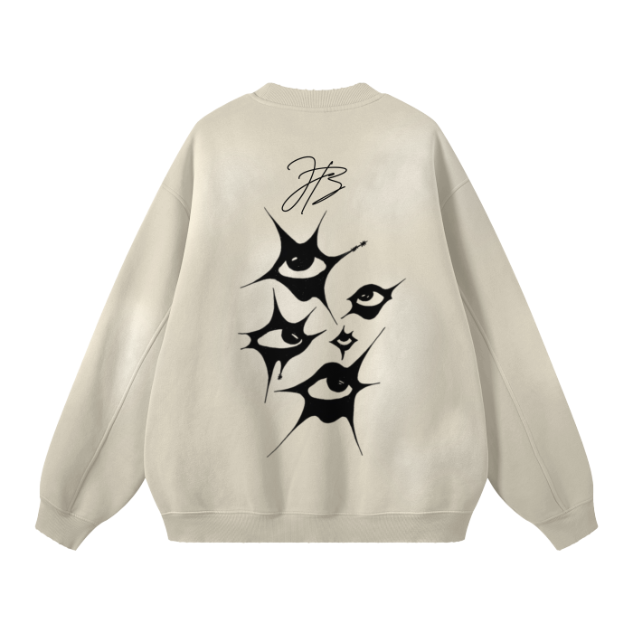 Streetwear Unisex Monkey Washed Dyed Fleece Pullover