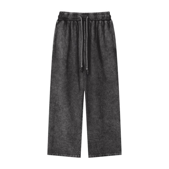Acid Wash Straight Leg Trousers - 360 GSM