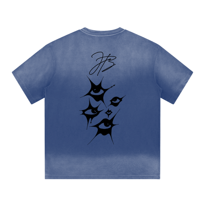 “I” Shaped Monkey Washed Drop Shoulder T-Shirt - 300 GSM