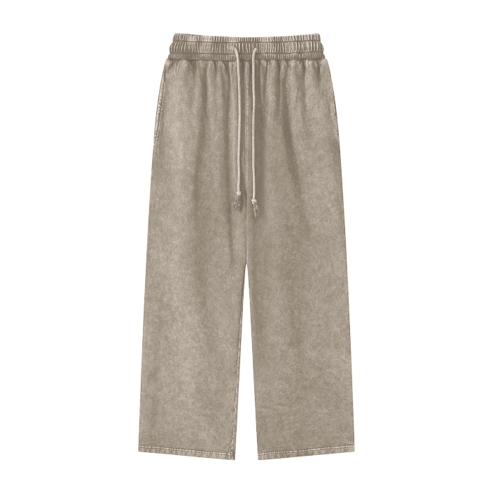 Acid Wash Straight Leg Trousers - 360 GSM